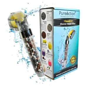Vitamin C Shower Head Filter w/Hose & Replacement Filters, Hard Water Softener