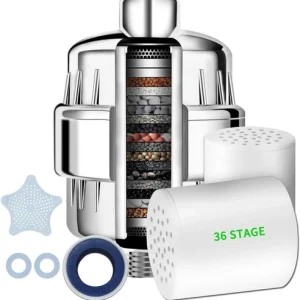 36 Stage Vitamin C Shower Filter for Hard Water - Shower Head Filter with to and