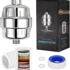 15-Stage Shower Filter with Vitamin C for Hard Water-High Output Water Filter